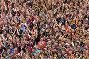 6 September 2015; Kilkenny supporters on Hill 16 before the match. Supporters at GAA Hurling All-Ireland Minor and Senior Finals, Croke Park, Dublin. Picture credit: Ray McManus / SPORTSFILE