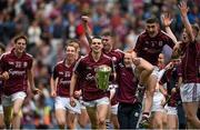 6 September 2015; Galway captain Sean Loftus and team-mates celebrate with the Irish Press Cup. Electric Ireland GAA Hurling All-Ireland Minor Championship Final, Galway v Tipperary, Croke Park, Dublin. Picture credit: Diarmuid Greene / SPORTSFILE