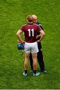 6 September 2015; Galway manager Anthony Cunningham consoles Cyril Donnellan after the game. GAA Hurling All-Ireland Senior Championship Final, Kilkenny v Galway, Croke Park, Dublin. Picture credit: Dáire Brennan / SPORTSFILE