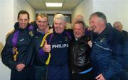 17 March 2009; Kilmacud Crokes manager Paddy Carr, centre, celebrates with, from left, selector Mark Duncan, former captain Mick Dillon, former manager Tommy Lyons and former manager Nicky McGrath. AIB All-Ireland Senior Club Football Championship Final, Crossmaglen Rangers, Co. Armagh v Kilmacud Crokes, Dublin. Croke Park, Dublin. Picture credit: Daire Brennan / SPORTSFILE