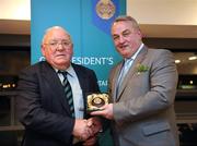 17 March 2009; L.V. Conway, Carlow, is presented with a GAA President's Award by GAA President Nickey Brennan. Presentation of the GAA President’s Awards 2009. Croke Park, Dublin. Picture credit: Ray McManus / SPORTSFILE