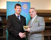 17 March 2009; Sean Finnigan, Galway, is presented with a GAA President's Award by GAA President Nickey Brennan. Presentation of the GAA President’s Awards 2009. Croke Park, Dublin. Picture credit: Ray McManus / SPORTSFILE