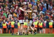 6 September 2015; John Hanbury, Galway, is consoled by Richie Power, Kilkenny, after the game. GAA Hurling All-Ireland Senior Championship Final, Kilkenny v Galway, Croke Park, Dublin. Picture credit: Diarmuid Greene / SPORTSFILE