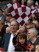 6 September 2015; Former Republic of Ireland manager Brian Kerr, with his grandson Frankie Kerr Gibbons, from Galway, before the start of the game. GAA Hurling All-Ireland Senior Championship Final, Kilkenny v Galway, Croke Park, Dublin. Picture credit: David Maher / SPORTSFILE