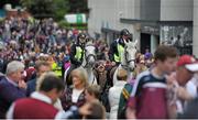 6 September 2015; Members of the Garda mounted unit make their way along Jones' Road before the game. Supporters at GAA Hurling All-Ireland Minor and Senior Finals, Croke Park, Dublin. Picture credit: Dáire Brennan / SPORTSFILE