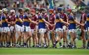 6 September 2015; Tipperary and Galway players exchange handshakes before the start of the game. Electric Ireland GAA Hurling All-Ireland Minor Championship Final, Galway v Tipperary, Croke Park, Dublin. Picture credit: Diarmuid Greene / SPORTSFILE