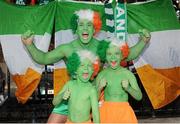 7 September 2015; Shane Peppard, with sons Clayton, 6, and Callum, 8, from Clondalkin, Co. Dublin, ahead of the game. UEFA EURO 2016 Championship Qualifier, Group D, Republic of Ireland v Georgia, Aviva Stadium, Lansdowne Road, Dublin. Picture credit: Seb Daly / SPORTSFILE