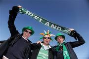 21 March 2009; Ireland fans, from left, Ronan Davy, David Bradley and Dermot Marah, from Dublin, in Cardiff ahead of Ireland's RBS Six Nations Championship clash with Wales. Cardiff, Wales. Picture credit: Brendan Moran / SPORTSFILE