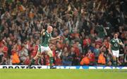 21 March 2009; Ireland's Paul O'Connell celebrates at the final whistle. RBS Six Nations Championship, Wales v Ireland, Millennium Stadium, Cardiff, Wales. Picture credit: Matt Browne / SPORTSFILE