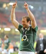 21 March 2009; Ireland's Geordan Murphy celebrates after the match. RBS Six Nations Championship, Wales v Ireland, Millennium Stadium, Cardiff, Wales. Picture credit: Stephen McCarthy / SPORTSFILE