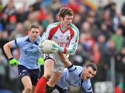 22 March 2009; David Clarke, Mayo, in action against Blaine Kelly, Dublin. Allianz GAA National Football League, Division 1, Round 5, Mayo v Dublin, James Stephen's Park, Ballina, Co. Mayo. Picture credit: David Maher / SPORTSFILE