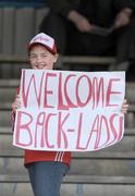 22 March 2009; Cork supporter Ciara O'Brien, age 11, shows her support during the game. Allianz GAA National Hurling League, Division 1, Round 4, Cork v Wexford, Cusack Park, Ennis, Co. Clare. Picture credit: Pat Murphy / SPORTSFILE