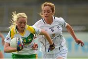 5 September 2015; Linda Sullivan, Offaly, in action against Aisling Holton, Kildare. TG4 Ladies Football All-Ireland Intermediate Championship Semi-Final, Kildare v Offaly. Parnell Park, Dublin. Picture credit: Piaras Ó Mídheach / SPORTSFILE