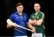 9 September 2015; Wicklow captain Gavin Weir, left, and Meath captain James Andrews were in Semple Stadium today ahead of this weekend’s Bord Gáis Energy GAA Hurling All-Ireland U-21 ‘B’ Championship final. All the action from this game can be viewed on TG4 from 5.15pm. Fans can vote for their player of the match using #LaochBGE. Semple Stadium, Thurles, Co. Tipperary. Picture credit: Ramsey Cardy / SPORTSFILE