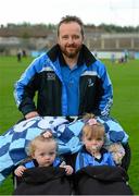 9 September 2015; One year old twins Ava, left, and Mya Dunne, with their father Dave, from Blanchardstown, at the Dublin Senior Football Open Night. Parnell Park, Dublin. Picture credit: Piaras Ó Mídheach / SPORTSFILE