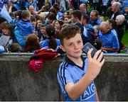 9 September 2015; Óisín Twanley, aged 12, from Lucan, takes a selfie during the Dublin Senior Football Open Night. Parnell Park, Dublin. Picture credit: Piaras Ó Mídheach / SPORTSFILE