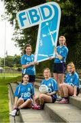 11 September 2015; Pictured in attendance at the FBD7s Senior All Ireland Football 7s at Kilmacud Crokes were from left, Philly Greene, Julia Buckley, Eabha Rutledge, Lauren Magee and Muireann O'Gorman, Stillorgan, Co. Dublin. Picture credit: David Maher / SPORTSFILE