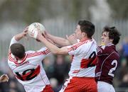 22 March 2009; Brian Mullan and James Kielt, Derry, in action against Niall Coyne, Galway. Allianz GAA National Football League, Division 1, Round 5, Derry v Galway, Glen Pitch, Maghera, Co. Derry. Picture credit: Oliver McVeigh / SPORTSFILE *** Local Caption ***