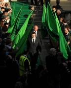 22 March 2009; Ireland captain Brian O'Driscoll followed by head coach Declan Kidney leave the Mansion House after a civic reception on the teams return to Dublin, after completing the Grand Slam. Ireland rugby squad homecoming. Dawson Street, Dublin. Picture credit: Stephen McCarthy / SPORTSFILE