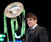 22 March 2009; Ireland's Donncha O'Callaghan celebrates with the Triple Crown on the teams return to Dublin after completing the Grand Slam. Ireland rugby squad homecoming. Dawson Street, Dublin. Picture credit: Diarmuid Greene / SPORTSFILE