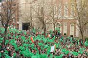 22 March 2009; A general view of the large crowd in Dawson Street to greet the Ireland teams return to Dublin after completing the Grand Slam. Ireland rugby squad homecoming. Dawson Street, Dublin. Picture credit: Stephen McCarthy / SPORTSFILE