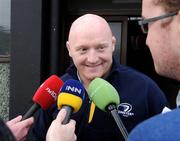 24 March 2009; Leinster's Bernard Jackman speaking to journalists after a press conference ahead of their Magners League game against Ulster on Sunday. Bective Rangers Clubhouse, Donnybrook Stadium, Donnybrook, Dublin. Picture credit: Diarmuid Greene / SPORTSFILE