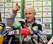 24 March 2009; Republic of Ireland manager Giovanni Trapattoni during press briefing after training ahead of their 2010 FIFA World Cup Qualifier against Bulgaria on Saturday. Gannon Park, Malahide, Co. Dublin. Picture credit: David Maher / SPORTSFILE