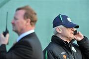 25 March 2009; Republic of Ireland manager Giovanni Trapattoni, right, alongside team security officer Tony Hickey, at the end of squad training ahead of their 2010 FIFA World Cup Qualifier against Bulgaria on Saturday. Gannon Park, Malahide, Co. Dublin. Picture credit: David Maher / SPORTSFILE