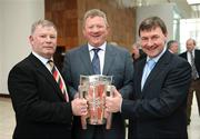 23 March 2009; Dermot McCurtain, left, Johnny Crowley, and Tom Cashman at the reception to honour the Cork Hurling teams that won three All-Irelands in a row 1976, 1977 and 1978, who were honoured in the latest in the ASJI  Lucozade Sport Sporting Legends series which are organised each year by the Association of Sports Journalists in Ireland, in association with Lucozade Sport. Rochestown Park Hotel, Rochestown, Cork. Picture credit: Ray McManus / SPORTSFILE