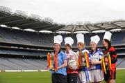 24 March 2009; The finalists of the Pat the Baker Post Primary Schools Senior All-Ireland competitions gathered in Croke Park to announce details of the three upcoming Championship deciders. The players competing in the Senior A, B and C finals soaked up the atmosphere ahead of the finals which take place over the next 10 days. At the announcement are, from left, Cliodhna McHugh, Convent of Mercy, Roscommon, Jenny Sheehan, Loretto Fermoy, Cork, Samantha Lambert, Colaiste Dun Iascaigh, Cahir, Tipperary, Mary Naughton, St. Josephs, Castlebar, Galway, and Leanne Lenehan, Scoil Muire agus Padraig, Swinford, Mayo. Croke Park, Dublin. Picture credit: Brian Lawless / SPORTSFILE