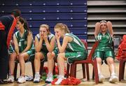 24 March 2009; Dejected Presentation Secondary School players at the end of the game. U19A Girls, Schools League Finals, Presentation Secondary School, Thurles, Co. Tipperary v Calasanctius College, Oranmore, Co. Galway, National Basketball Arena, Tallaght, Dublin. Photo by Sportsfile