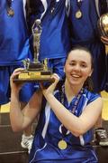 25 March 2009; Our Lady and Saint Patricks captain Ciara O'Neill lifts the trophy. Malahide Community School, Dublin v Our Lady and Saint Patricks, Belfast, Co. Antrim - U19B Girls - Schools League Finals, National Basketball Arena, Tallaght, Dublin. Picture credit: Stephen McCarthy / SPORTSFILE