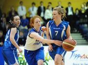 25 March 2009; Sinead Smye, Our Lady and Saint Patricks, in action against Fiona Lynett, Malahide Community School. Malahide Community School, Dublin v Our Lady and Saint Patricks, Belfast, Co. Antrim - U19B Girls - Schools League Finals, National Basketball Arena, Tallaght, Dublin. Picture credit: Stephen McCarthy / SPORTSFILE