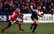 3 November 2000; Girvan Dempsey of Leinster in action against Killian Keane of Munster during the Guinness Interprovincial Championship match between Leinster and Munster at Donnybrook in Dublin. Photo by Brendan Moran/Sportsfile