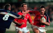 3 November 2000; David Wallace of Munster in action against Victor Costello of Leinster during the Guinness Interprovincial Championship match between Leinster and Munster at Donnybrook in Dublin. Photo by Brendan Moran/Sportsfile