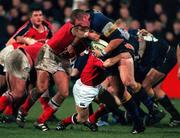 3 November 2000; Victor Costello of Leinster in action against Alan Quinlan of Munster during the Guinness Interprovincial Championship match between Leinster and Munster at Donnybrook in Dublin. Photo by Brendan Moran/Sportsfile