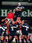 3 November 2000; Malcolm O'Kelly of Leinster in action against John Langford of Munster during the Guinness Interprovincial Championship match between Leinster and Munster at Donnybrook in Dublin. Photo by Brendan Moran/Sportsfile
