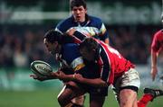 3 November 2000; Eddie Hekenui of Leinster in action against John Kelly of Munster during the Guinness Interprovincial Championship match between Leinster and Munster at Donnybrook in Dublin. Photo by Brendan Moran/Sportsfile
