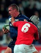 3 November 2000; Victor Costello of Leinster in action against Alan Quinlan of Munster during the Guinness Interprovincial Championship match between Leinster and Munster at Donnybrook in Dublin. Photo by Brendan Moran/Sportsfile