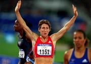 23 September 2000; Stephanie Graf of Austria  pictured after the Women's 800m, Stadium Australia, Sydney Olympic Park, Homebush Bay, Sydney, Australia. Photo by Brendan Moran/Sportsfile