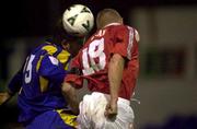 10 November 2000; Richie Foran of Shelbourne in action against Eric Smith of Longford Town during the Eircom League Premier Division match between Shelbourne and Longford Town in Tolka Park, Dublin. Photo by David Maher/Sportsfile
