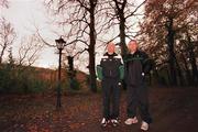 4 December 2000; Irish Rugby Team Coach, Warren Gatland, with Team Manager Brian O'Brien, left, ahead of training at the ALLSA Sportsgrounds in Dublin Airport, Dublin. Photo by Aoife Rice/Sportsfile