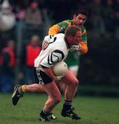 12 November 2000; Mark Cosgrove of Sligo in action against Nigel Nestor of Meath during the Allianz National Football League Division 1B match betweeen Meath and Sligo at Pairc Tailteann, Navan in Meath. Photo by Damien Eagers/Sportsfile