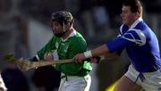 12 November 2000; DJ Carey of Leinster is tackled by Diarmuid O'Sullivan of Munster during the Railway Cup hurling Final match between Leinster and Munster at Nowlan Park in Kilkenny. Photo by Ray McManus/Sportsfile