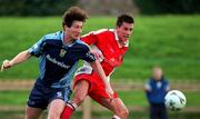 12 November 2000; Ger McCarthy of St Patricks Athletic in action against Clive Delaney of UCD during the Eircom League Premier Division match between St Patricks Athletic and University College Dublin at Belfield in Dublin. Photo by Pat Murphy/Sportsfile