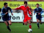 12 November 2000; Keith Doyle of St Patricks Athletic in action against Ciaran Martyn of UCD during the Eircom League Premier Division match between St Patricks Athletic and University College Dublin at Belfield in Dublin. Photo by Pat Murphy/Sportsfile