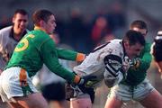 12 November 2000; Dessie Sloyane of Sligo is tackled by Stephen Bray, left, and Paul Shankey of Meath during the Allianz National Football League Division 1B match betweeen Meath and Sligo at Pairc Tailteann, Navan in Meath. Photo by Damien Eagers/Sportsfile