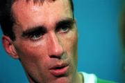27 September 2000; Mark Carroll of Ireland after competing in the men's 5000m during the womens 5,000m heats during the Sydney Olympics at Sydney Olympic Park in Sydney, Australia. Photo by Brendan Moran/Sportsfile