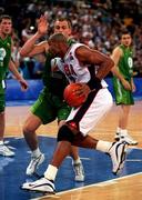 21 September 2000; Alonzo Mouring of USA during the basketball match between USA and Lithuania in The Dome, Sydney Olympic Park, Homebush Bay, Sydney, Australia. Photo by Brendan Moran/Sportsfile