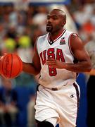 21 September 2000; Tim Hardaway of USA during the basketball match between USA and Lithuania in The Dome, Sydney Olympic Park, Homebush Bay, Sydney, Australia. Photo by Brendan Moran/Sportsfile